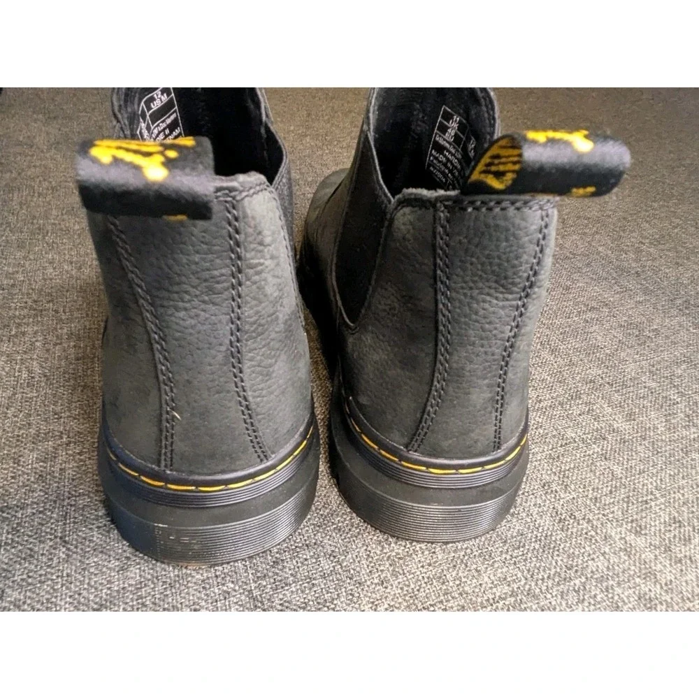 Dr. Doc Martens Hardie II Chelsea Ankle Boots Mens Size 12 Black Pebble Leather